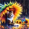 Cat with Sunflower Diamond Painting Kit for Adults – 5D Full Round Drill DIY Diamond Art for Beginners – Cute Gem Dot Craft Kit for Gift & Home Wall Decor – 12x12 Inch